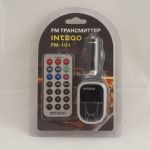 MP3-FM модулятор (трасмиттер) FM-101 USB/MicroSD/MP3 с пультом ДУ 12V INTEGO/1/50