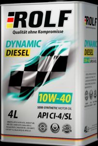 Масло моторное полусинтетическое ROLF Dynamic Diesel SAE 10w40, CI-4/SL 1л ― Питстоп